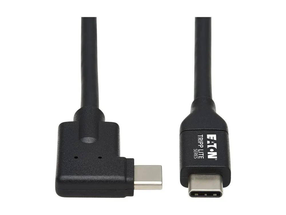 Eaton Tripp Lite Series USB C Cable (M/M) - USB 3.2 Gen 1, Thunderbolt 3, 60W PD Charging, Right-Angle Plug, Black, 2 m (6.6 ft.)