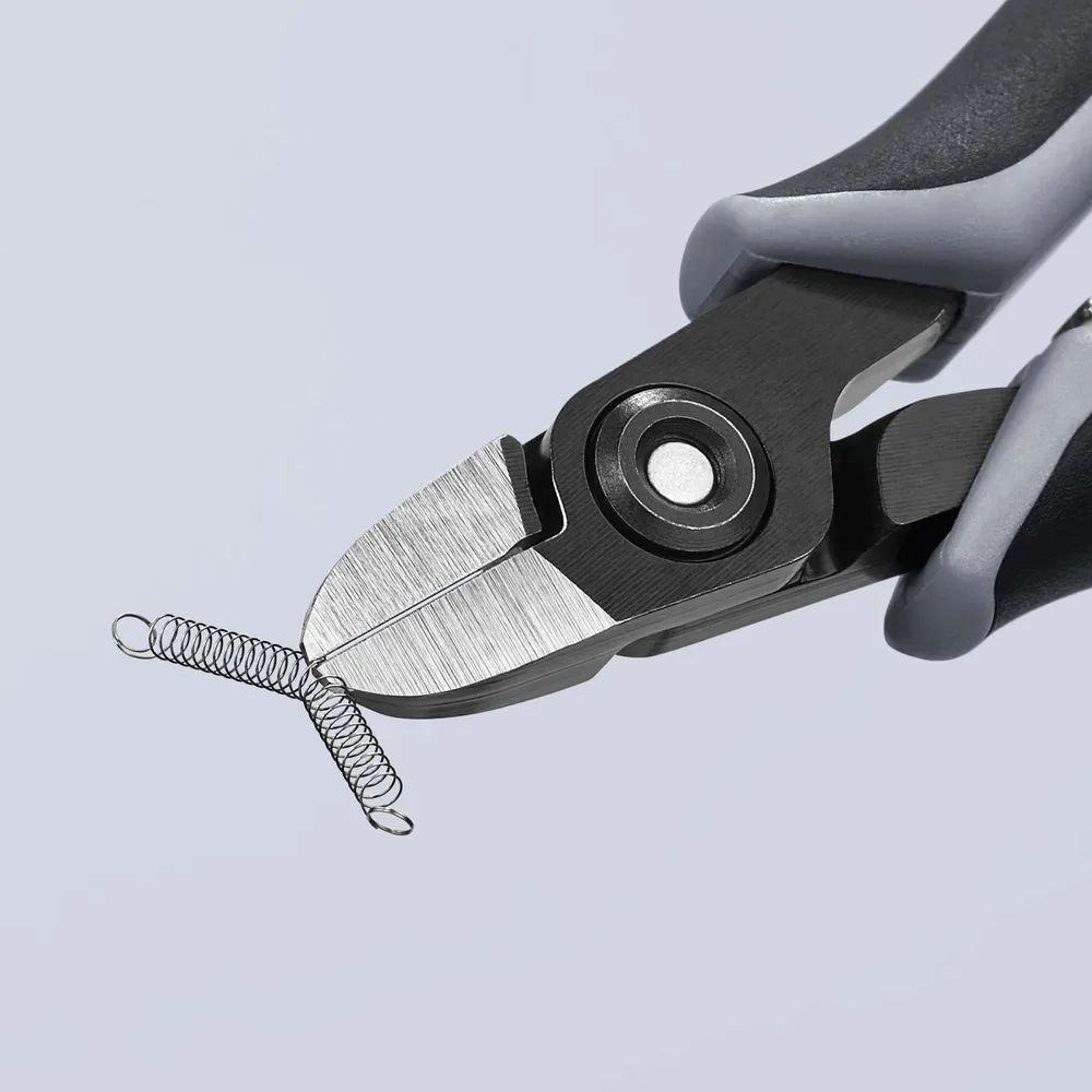KNIPEX Präzisions-Elektronik-Seitenschneider ESD mit Mehrkomponenten-Hüllen brüniert 125 mm