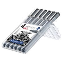 STAEDTLER pigment liner - Fineliner - permanent - Schwarz - Pigmenttinte (Packung mit 6)