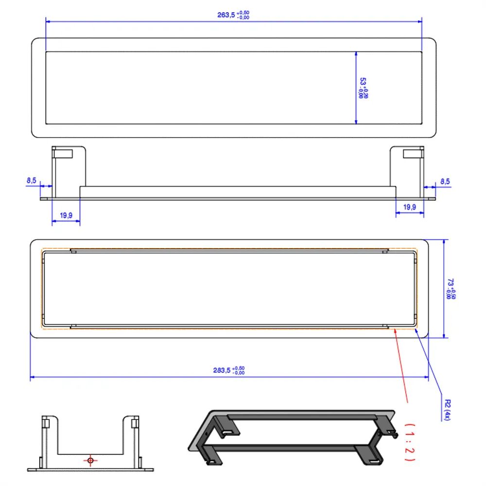 BACHMANN POWER FRAME Einbaurahmen Medium 4-fach, weiß