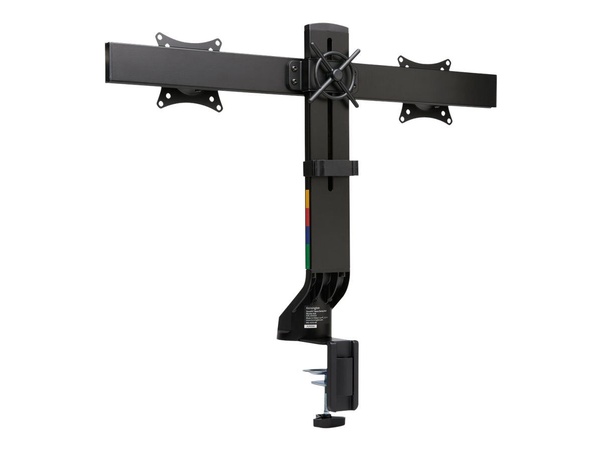 Kensington SmartFit Space-Saving Dual Monitor Arm - Befestigungskit - neig- und schwenkbar - für 2 Monitore - Aluminium, Kunststoff, Stahl - Schwarz - Bildschirmgröße: bis zu 68,6 cm (bis zu 27 Zoll)