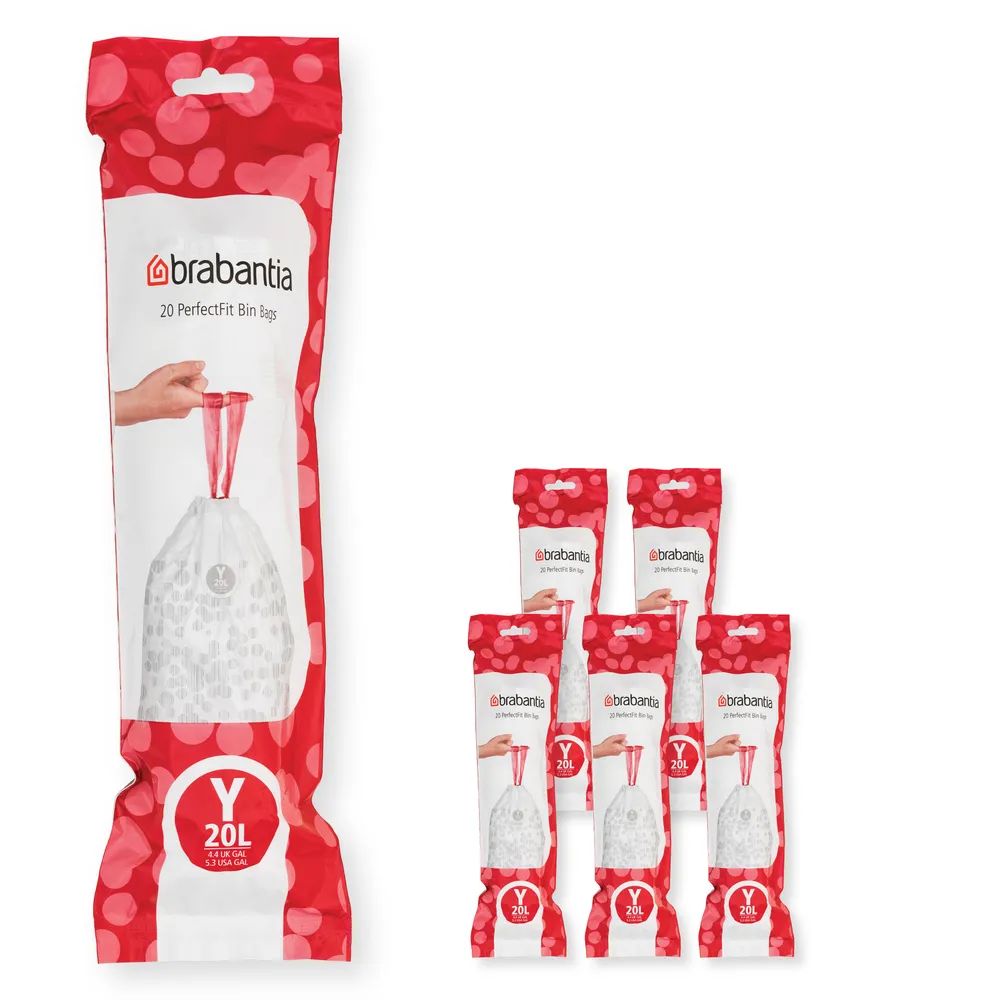 Brabantia PerfectFit Müllbeutel Y, 20L, 20/Rolle - White