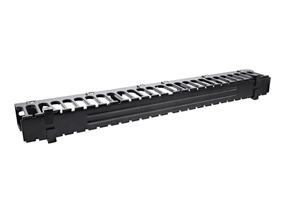 InLine 19" Kabel-Rangierpanel - 1HE - RAL 9005 - schwarz