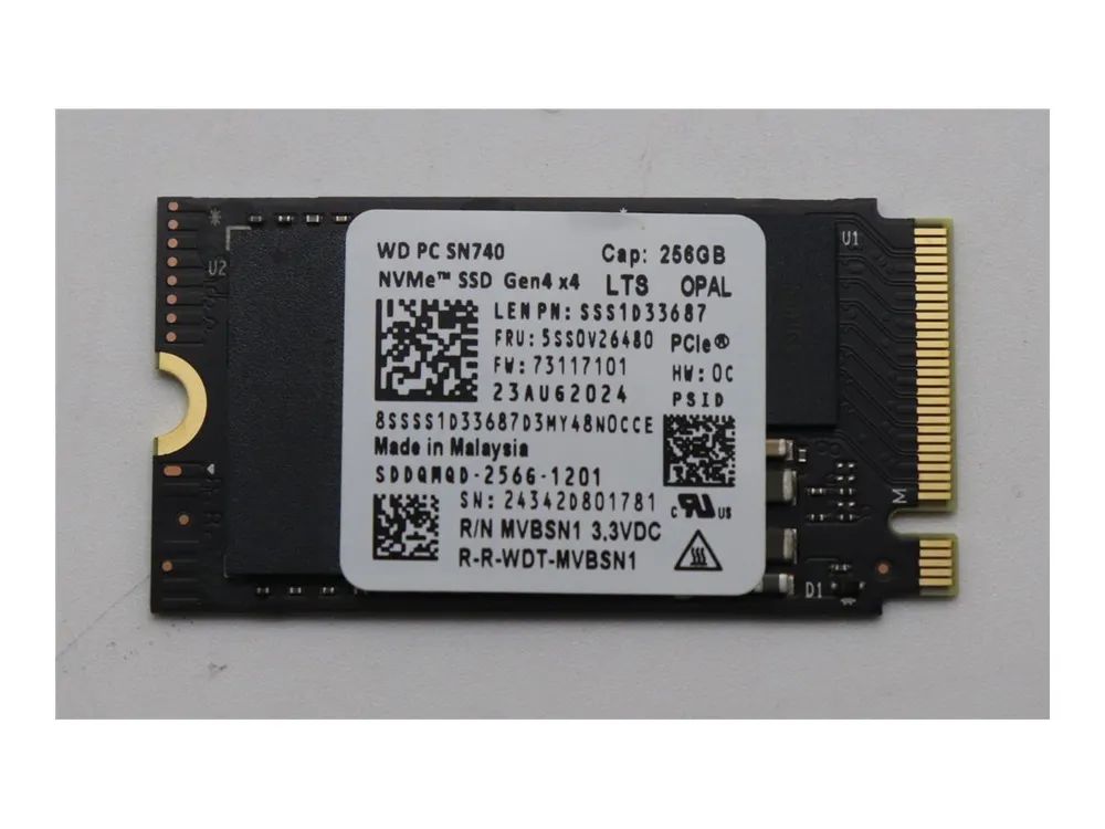 Lenovo WD - SSD - verschlüsselt - 256 GB - intern - M.2 2242 - PCIe 4.0 x4 (NVMe)