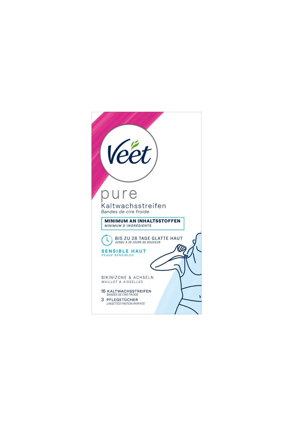 Veet Kaltwachsstreifen Bikini & Achsel Sensitive Haut 16er