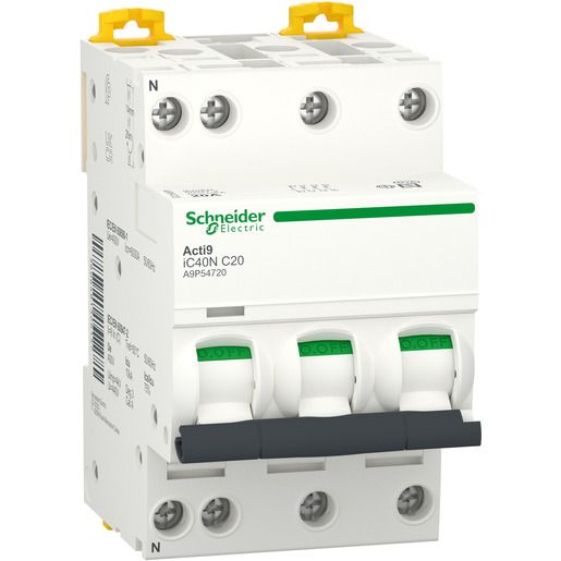 Schneider Electric A9 IC40N 3PN C 20A 6000A/10KA / SCHN.E A9P54720