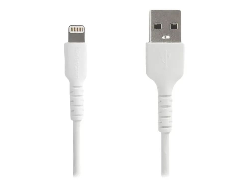StarTech.com 1m USB-A auf Lightning-Kabel - Hochbelastbare, robuste Aramidfaser - USB Typ-A auf Lightningkabel - Lade-/Synchronisationskabel - Apple MFi-zertifiziert iPad/iPhone 12 - Weiß (RUSBLTMM1M)