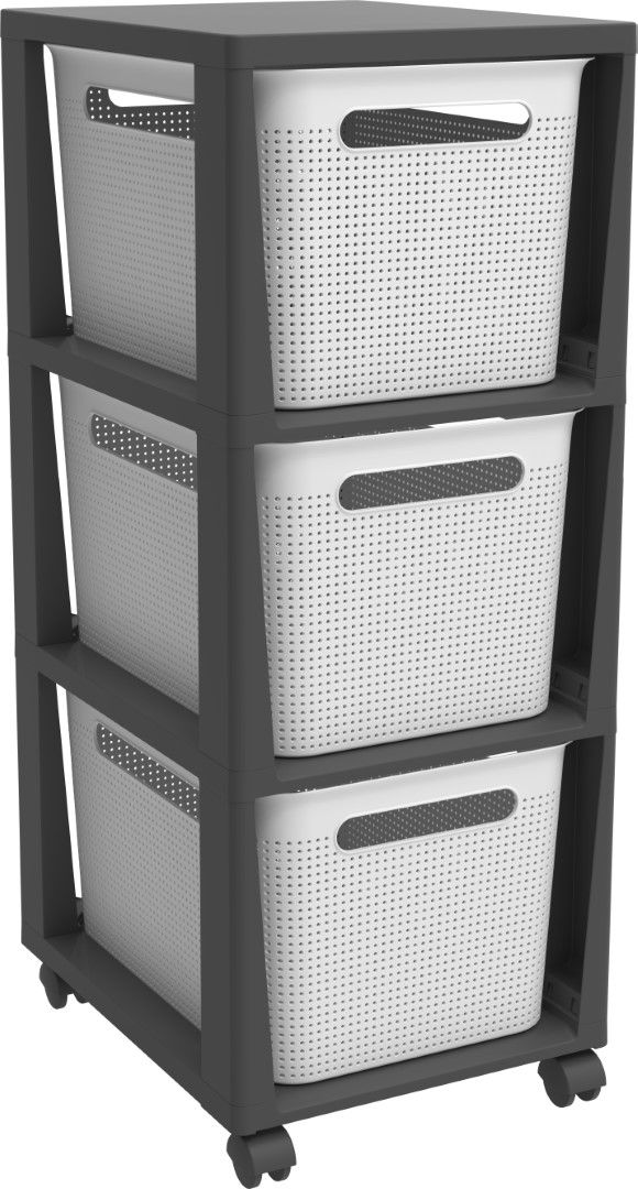 Rotho Tower 3 x 16 l BRISEN mit Rollen