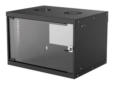 Intellinet 19" Wandverteiler - Basic Line - 6 HE - 353 (H) x 540 (B) x 400 (T) mm - Flatpack - Schutzklasse IP20 - schwarz - Wandmontiertes Regal - 6U - 50 kg - 8,91 kg - Schwarz