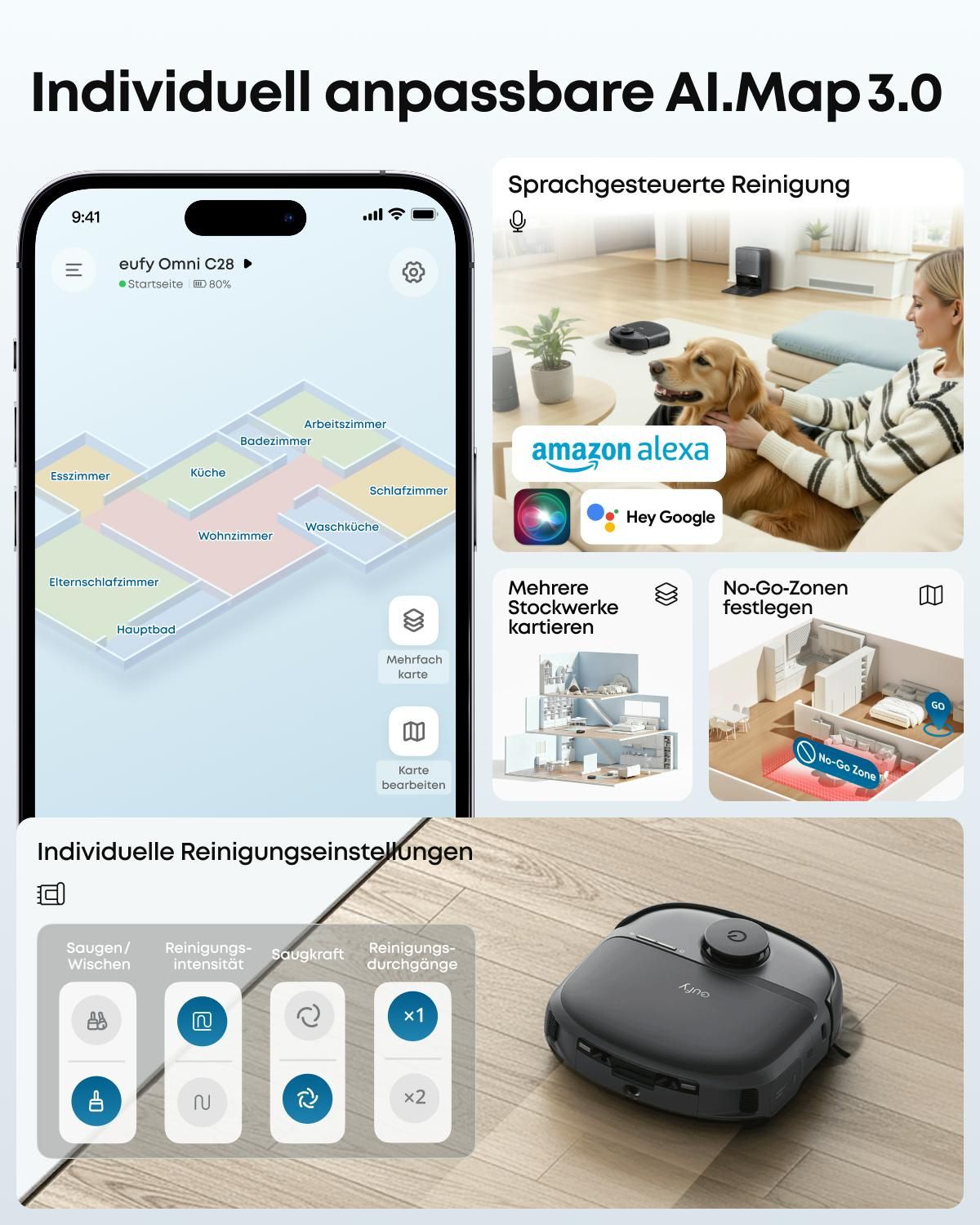 eufy Saugroboter mit Wischfunktion C28