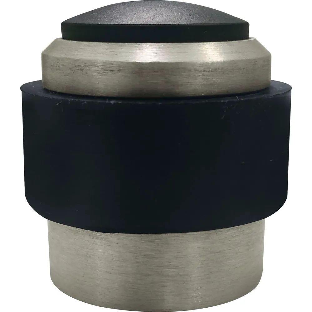 MARCHESI Boden- und Wandtürpuffer, Gummi schwarz ø 35 mm, Aluminium