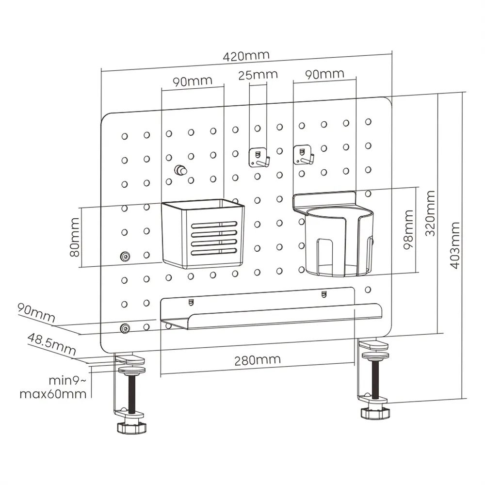 VALUE Stecktafel, Klemmhalterung, weiß