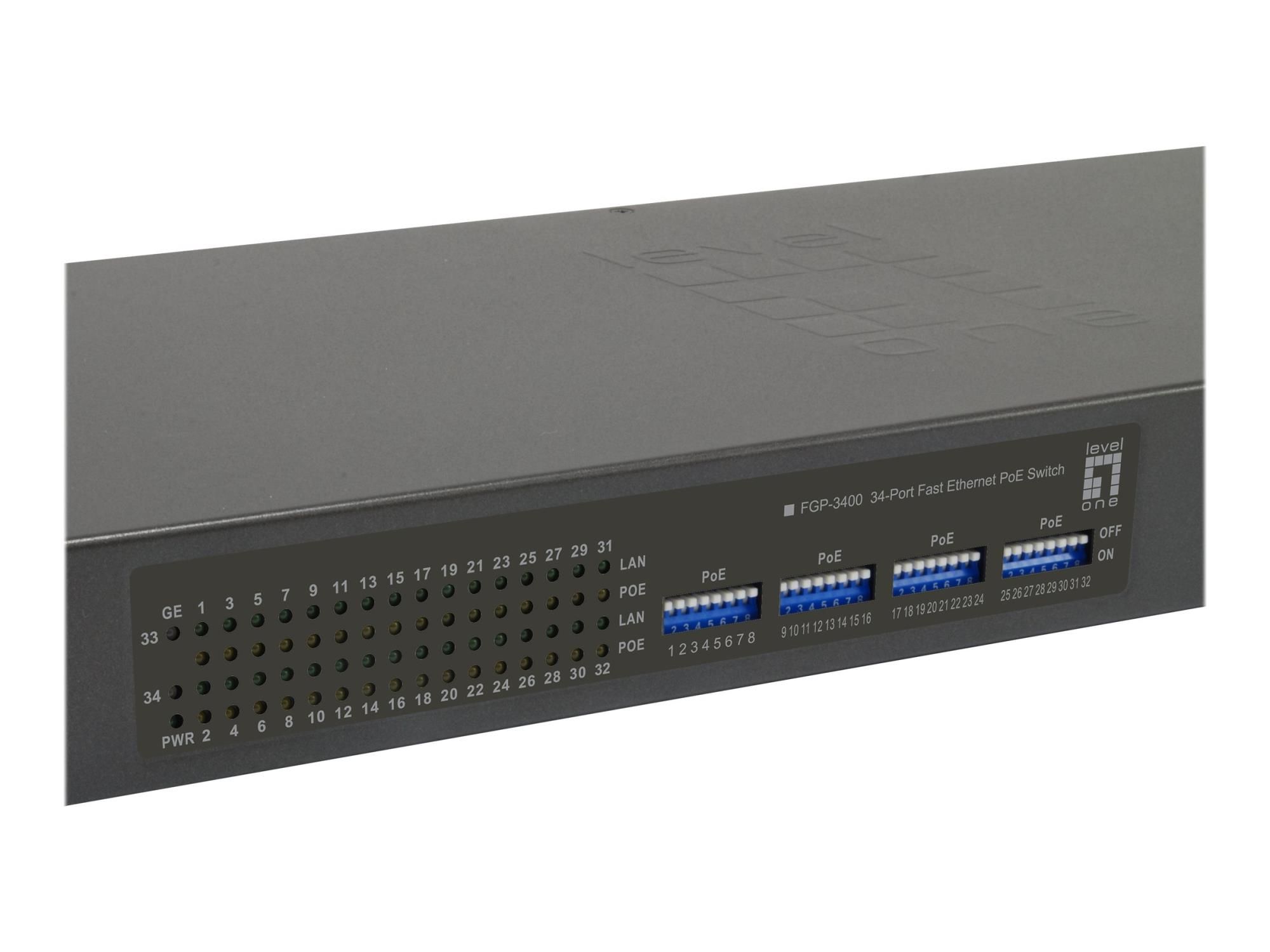 LevelOne FGP-3400W380 - Switch - 32 x 10/100 (PoE+)