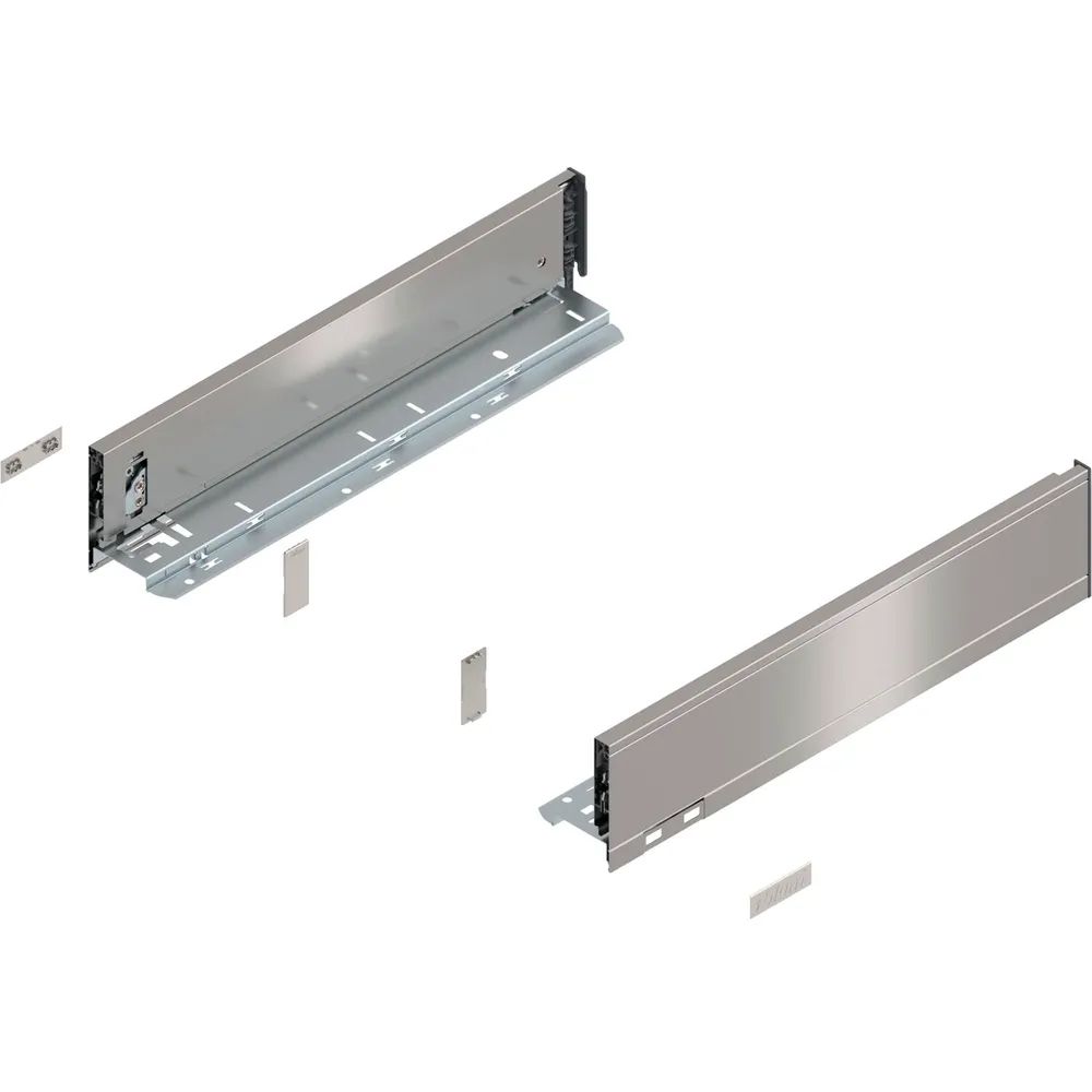 BLUM LEGRABOX pure Zarge Höhe M, NL 400, INOX (Anti-Fingerprint)