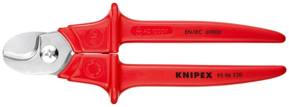 KNIPEX Kabelschere Griffe mit Kunststoff umspritzt isoliert, mit Kunststoff umspritzt, VDE-geprüft 230 mm
