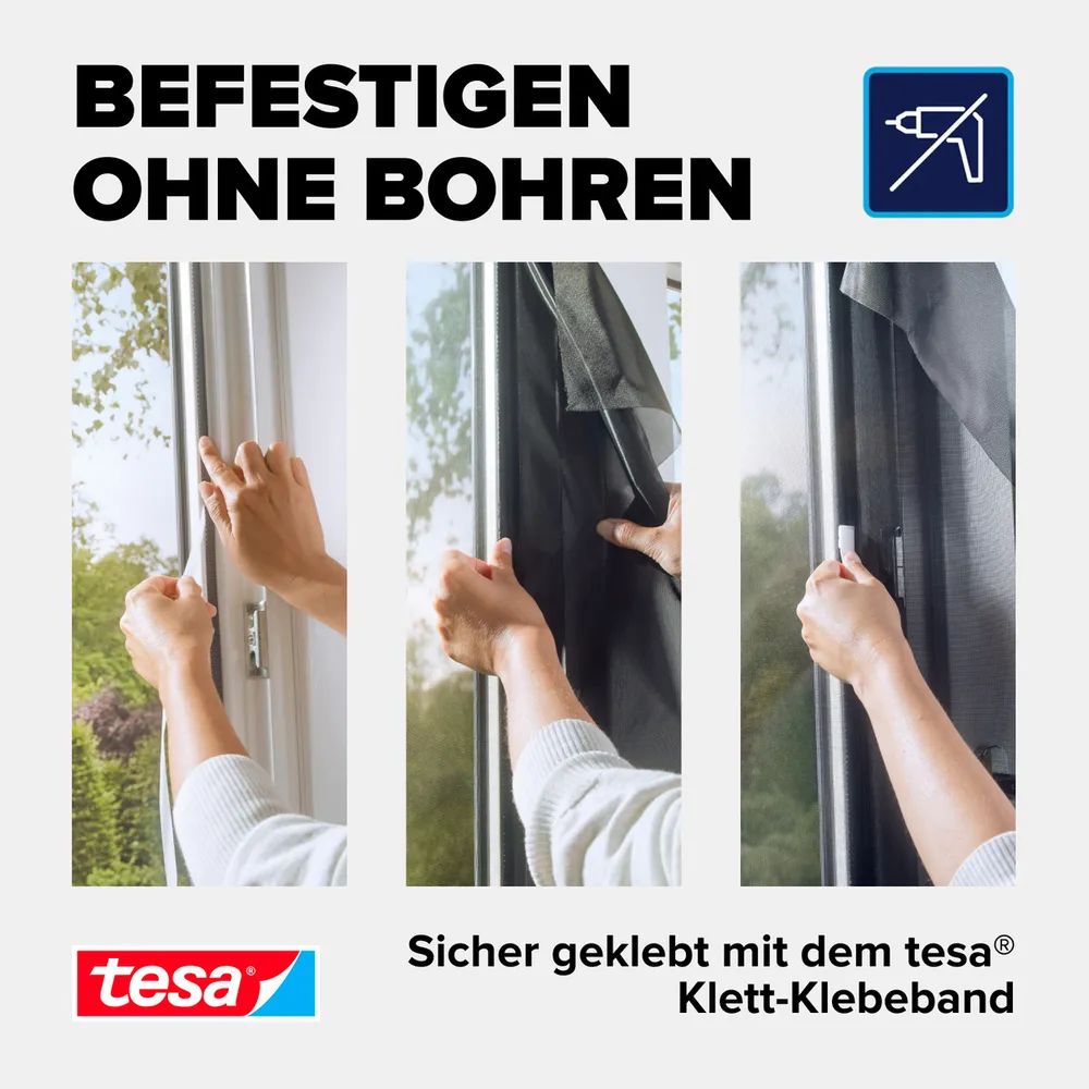 tesa® Insektenschutz Pollen 2er-Pack 1,30 × 1,50m, anthrazit 