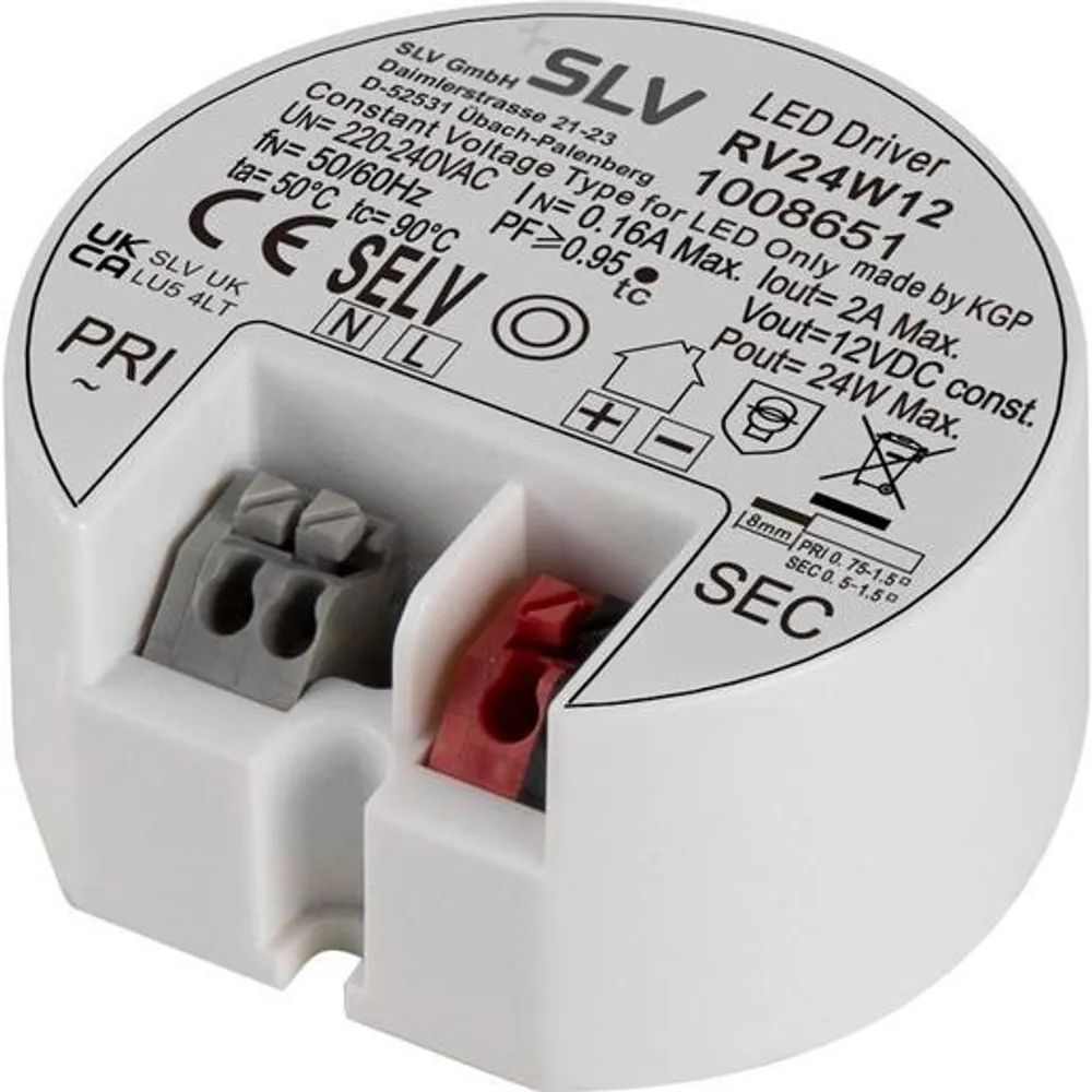 SLV LED NETZTEIL 12V 24W RUND / SLV 1008651