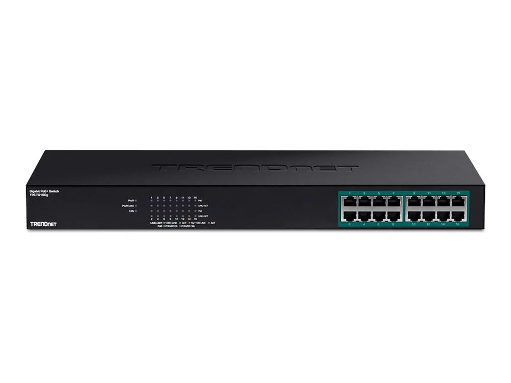 TRENDnet TPE TG160G - Switch - 16 x 10/100/1000 (PoE+)