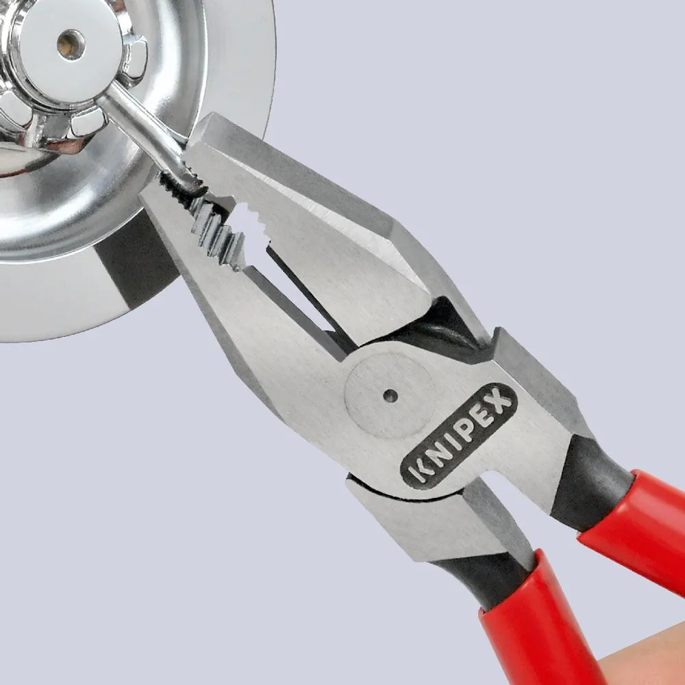 KNIPEX Kraft-Kombizange mit Kunststoff überzogen schwarz atramentiert 180 mm