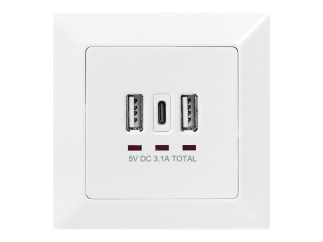 DIGITUS Steckdose mit USB A & USB-C Ports, Unterputz-Montage