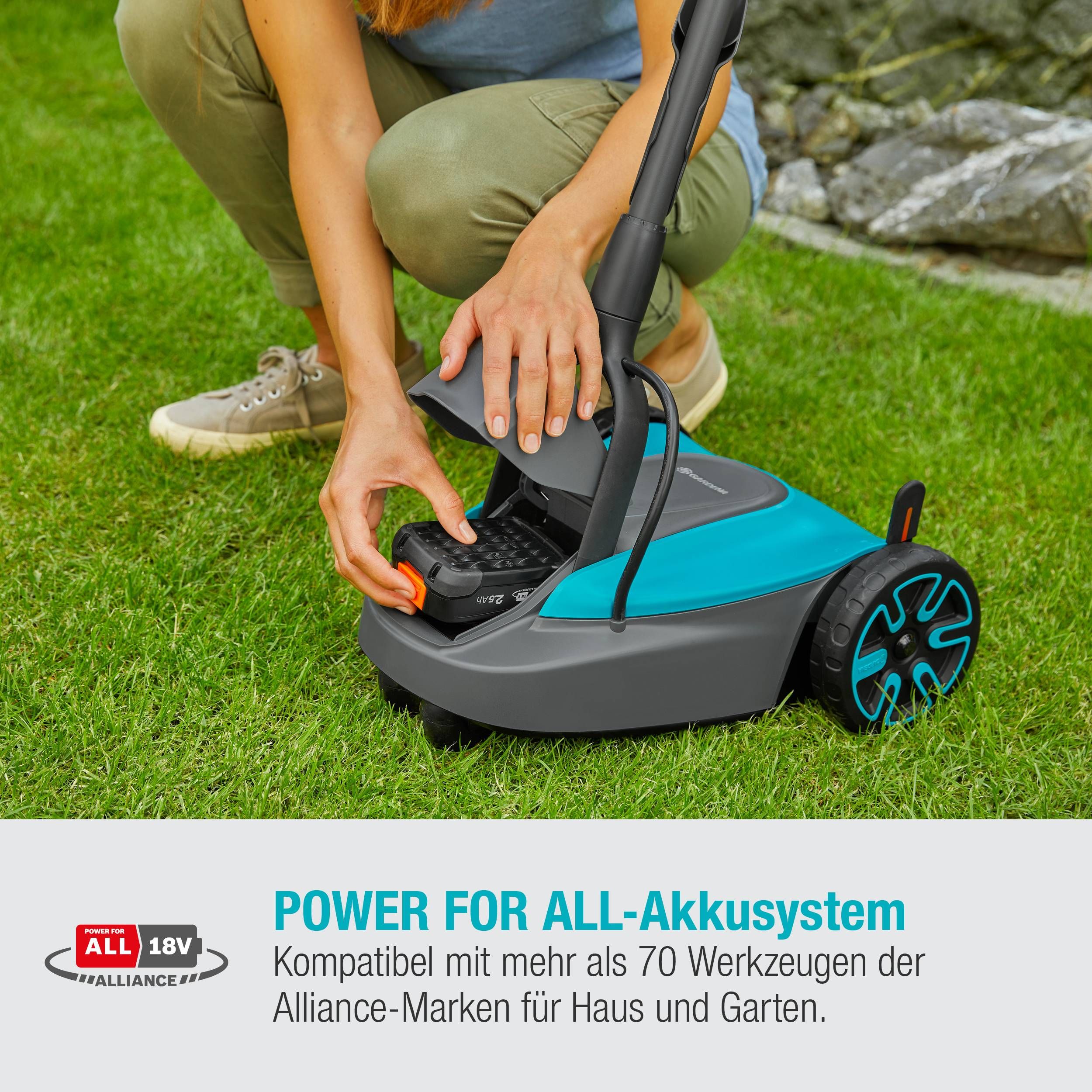Gardena Akku-Rasenmäher HandyMower 22/18V P4A solo