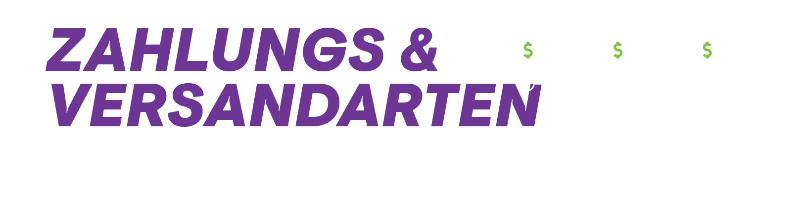 Zahlung und Versandarten