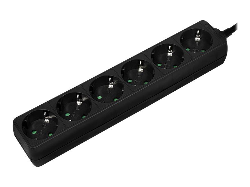 LogiLink Steckdosenleiste - Wechselstrom 250 V - 3500 Watt - Ausgangsanschlüsse: 6 (Typ F)