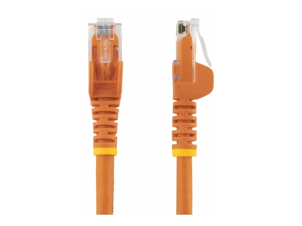 StarTech.com 7.5m CAT6 Ethernet Cable, 10 Gigabit Snagless RJ45 650MHz 100W PoE Patch Cord, CAT 6 10GbE UTP Network Cable w/Strain Relief, Orange, Wiring is UL Certified/TIA - Category 6 - 24AWG (N6PATC750CMOR)