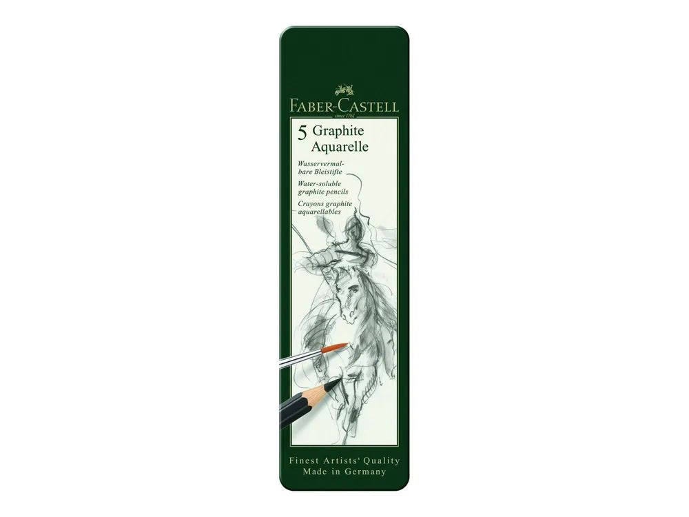 FABER-CASTELL AQUARELLE - Wasserfarbstift - 2B, 4B, 6B, 8B, HB - Grafit - 3.8 mm (Packung mit 5)