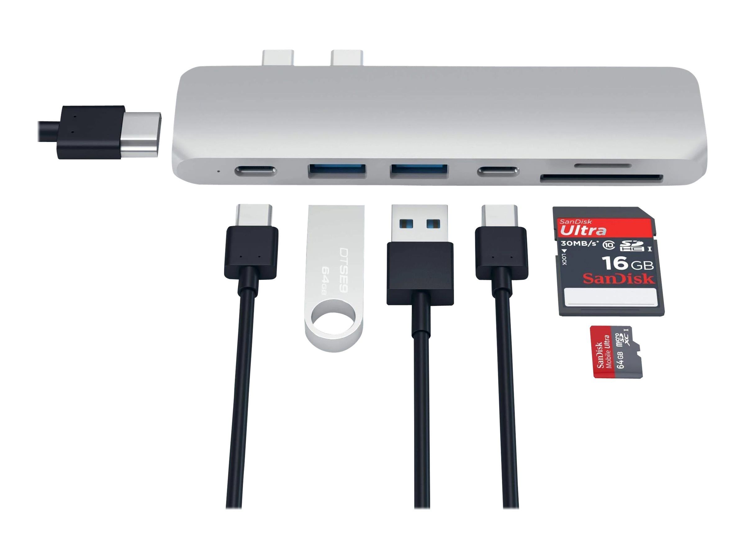 Satechi Aluminum Type-C Pro Hub Adapter - Dockingstation Open-Box