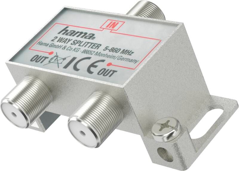 Hama 205230 Breitband-Kabelverteiler, 2-Fach