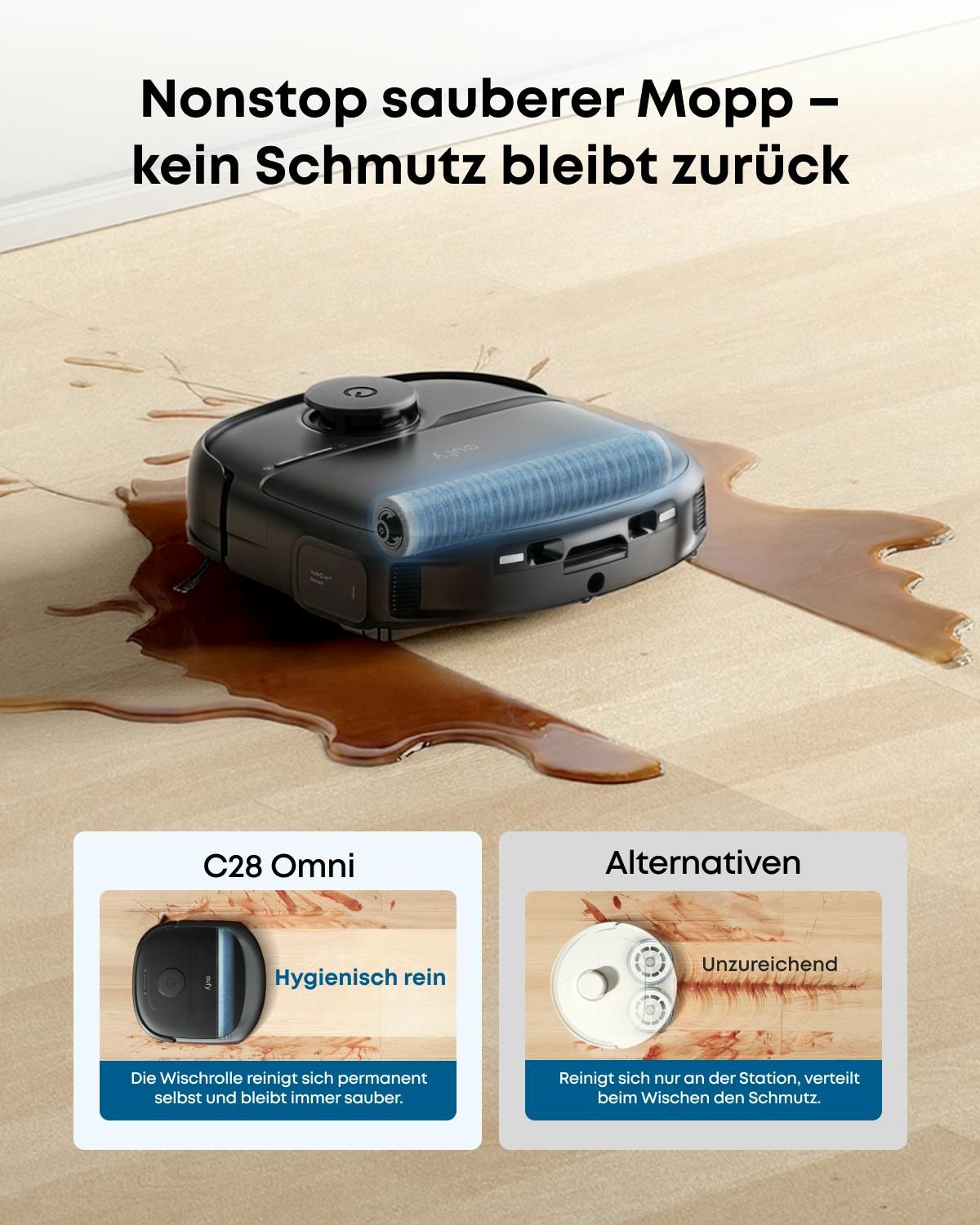 eufy Saugroboter mit Wischfunktion C28