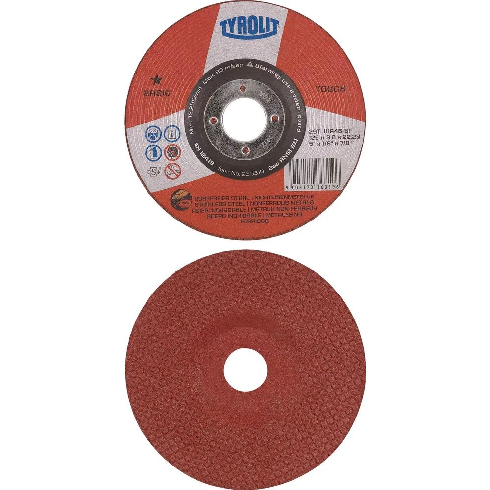 TYROLIT Schleifscheibe Basic* Touch WA46R-BF 125 x 3 mm 2in1 Form 29T