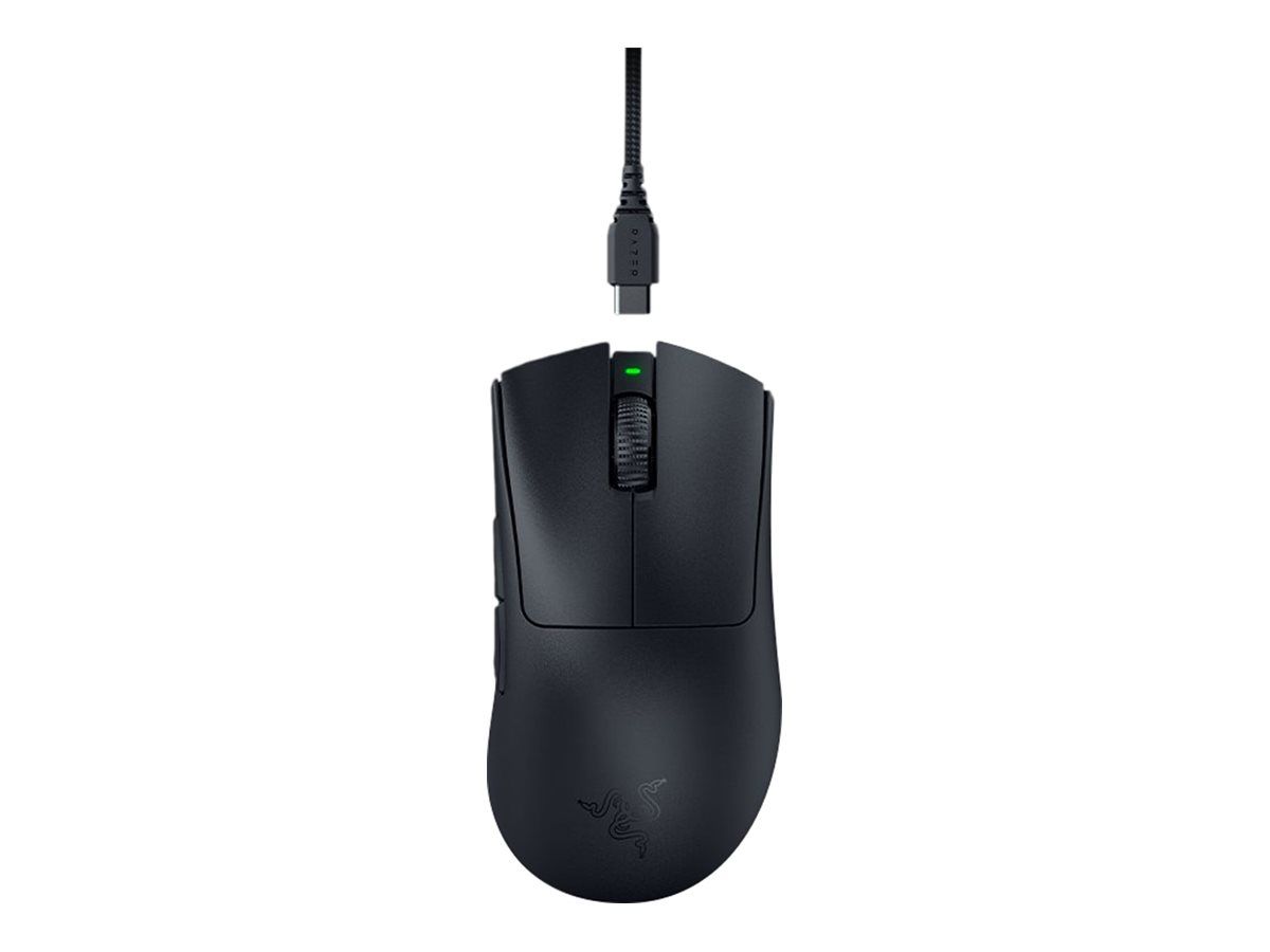 Razer DeathAdder V3 Pro - Maus - Smooth-Touch, 8000 Hz - ergonomisch - Für Rechtshänder - optisch - 5 Tasten - kabellos, kabelgebunden - kabelloser Empfänger (USB)