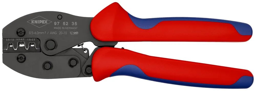 KNIPEX PreciForce® Crimpzange mit Mehrkomponenten-Hüllen brüniert 220 mm