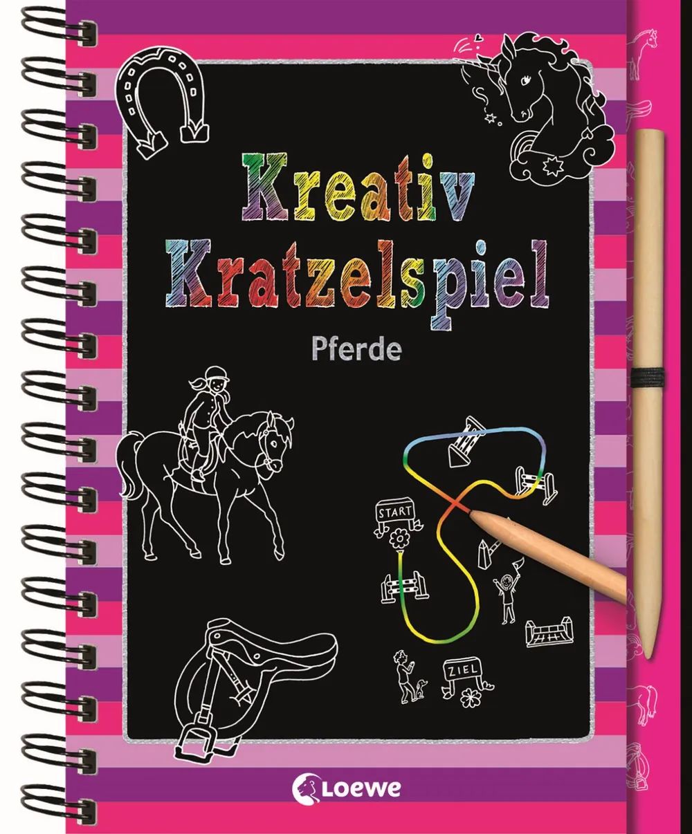 Loewe Verlag GmbH Kreativ-Kratzelspiel: Pferde
