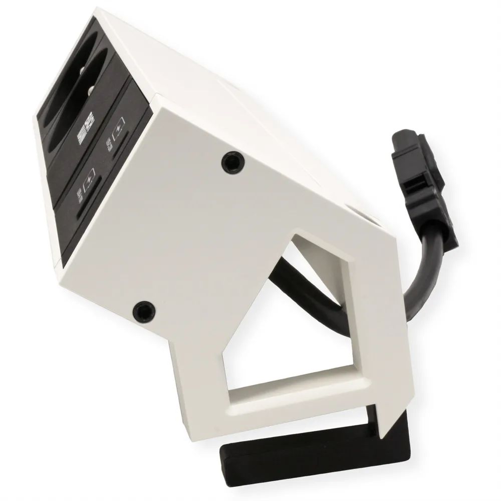 BACHMANN DESK2 2xUTE 1xUSB A/C 22W 0,2m GST18 RAL9010