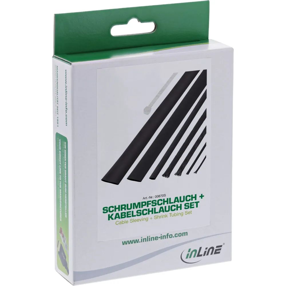 InLine Schrumpfschlauch Set / Kabelschlauch Set - schwarz