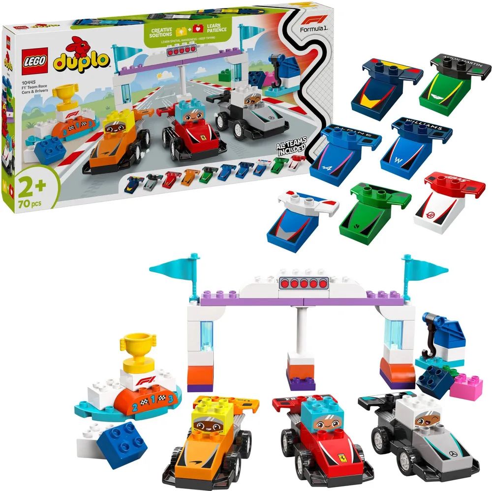 LEGO 10445 Duplo F1 Team Rennautos mit Rennfahrern
