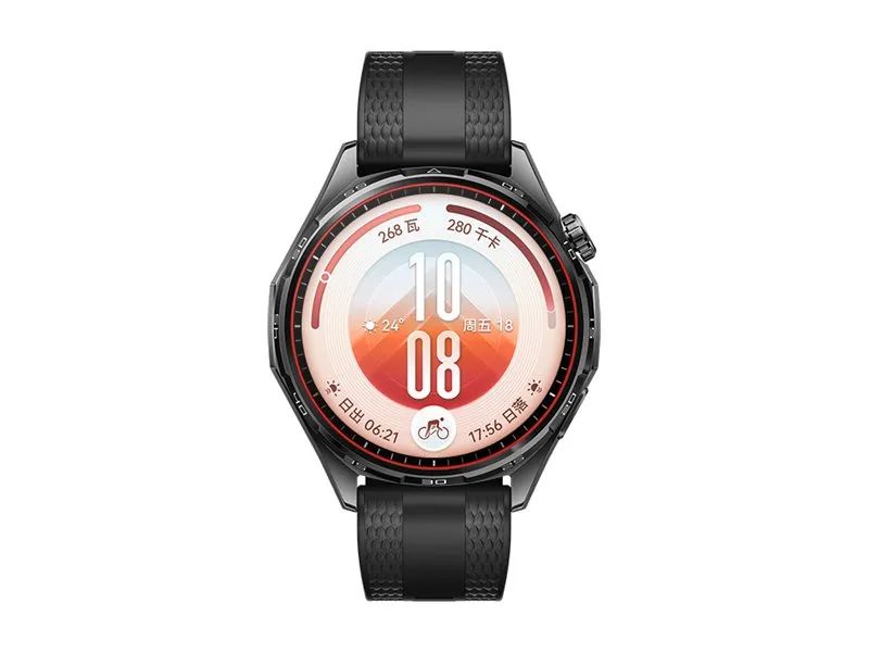 Huawei Watch GT 7 - 46 mm - Edelstahl - intelligente Uhr mit Riemen - Flouroelastomer - schwarz - Handgelenkgröße: 140-210 mm - Anzeige 3.7 cm (1.47")