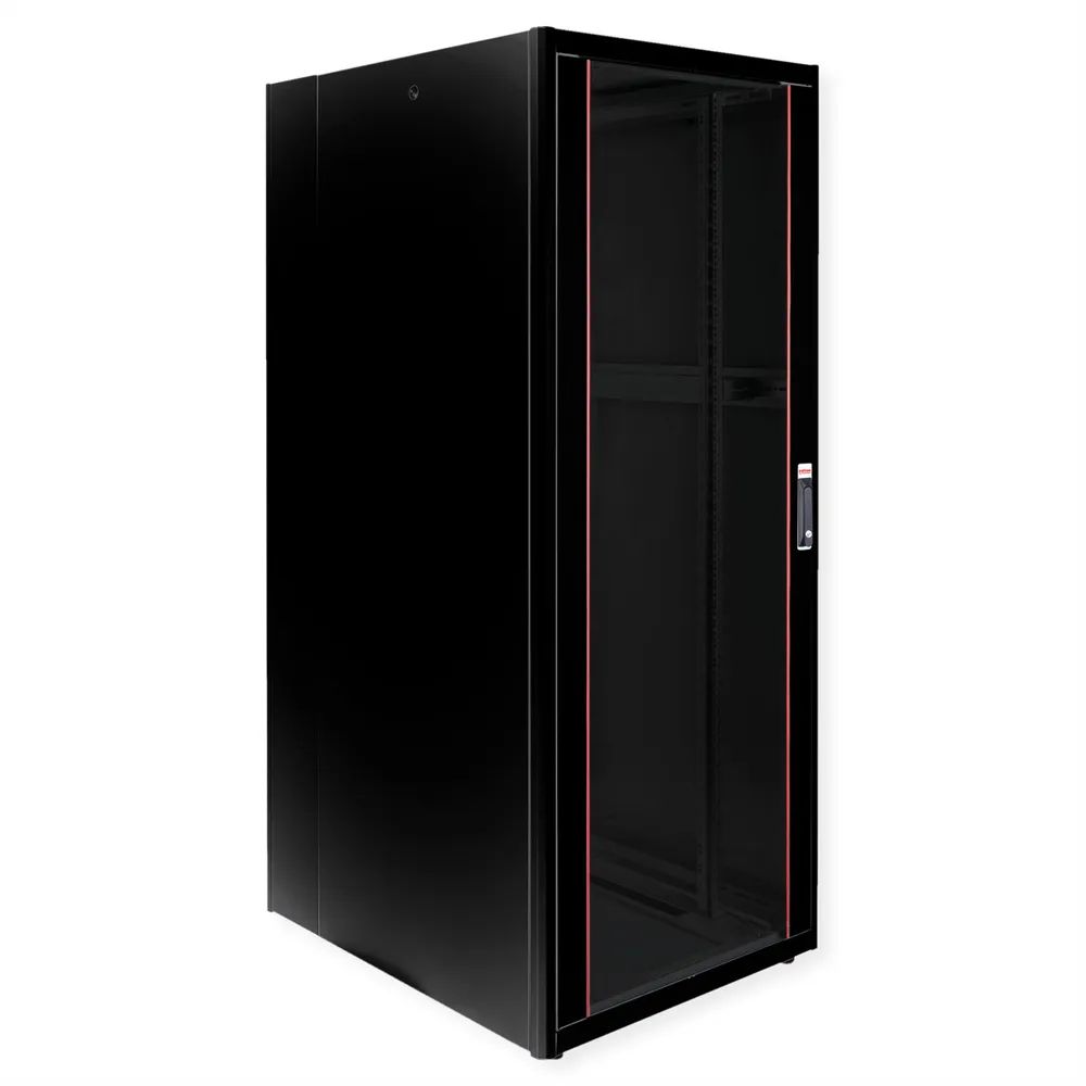 ROLINE Basic - Schrank Netzwerkschrank - glass door, 800x1000 WxD - RAL 9005, Jet Black - 42HE - 48.3 cm (19")