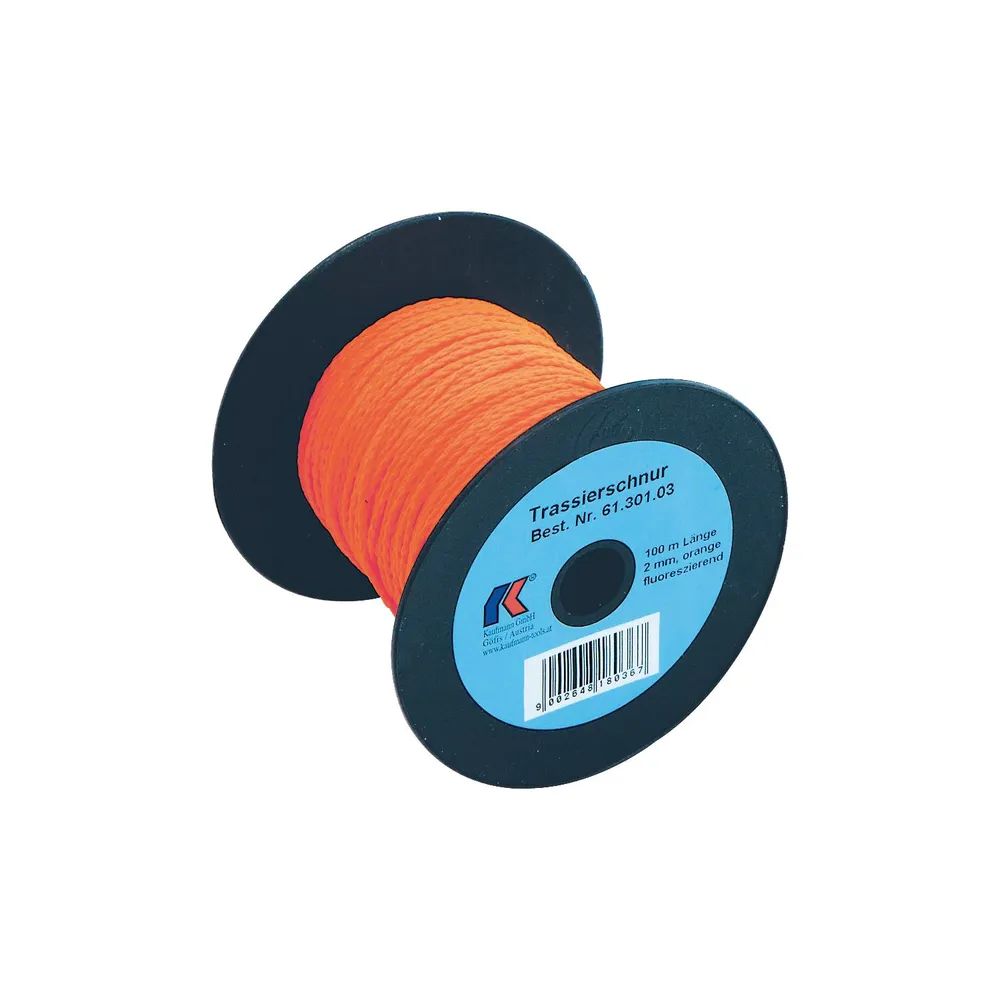 KAUFMANN Trassierschnur orange fluoreszierend, leicht dehnbar, ø 2mm Länge 100 m