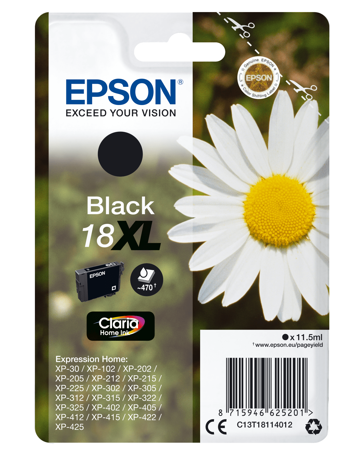 Epson 18 Tinte Gänseblume Single, XL, schwarz