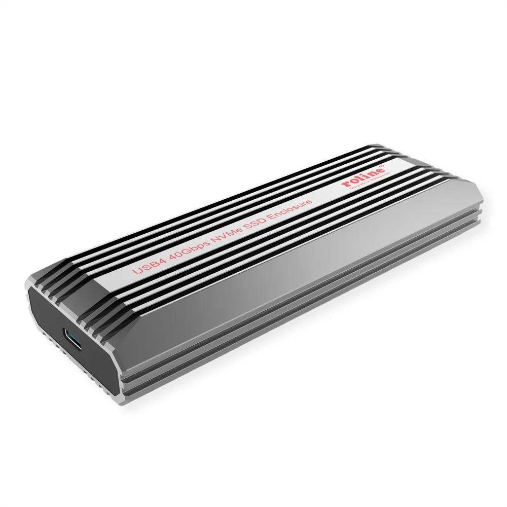 ROLINE Externes SSD-Gehäuse, M.2, NVMe zu USB 4 Gen 3x2 Typ C