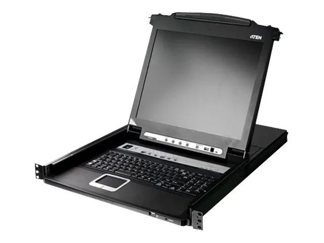 ATEN Slideaway CL5708N - KVM-Konsole mit KVM-Switch - 8 Anschlüsse - PS/2, USB - German QWERTZ - 48.3 cm (19")