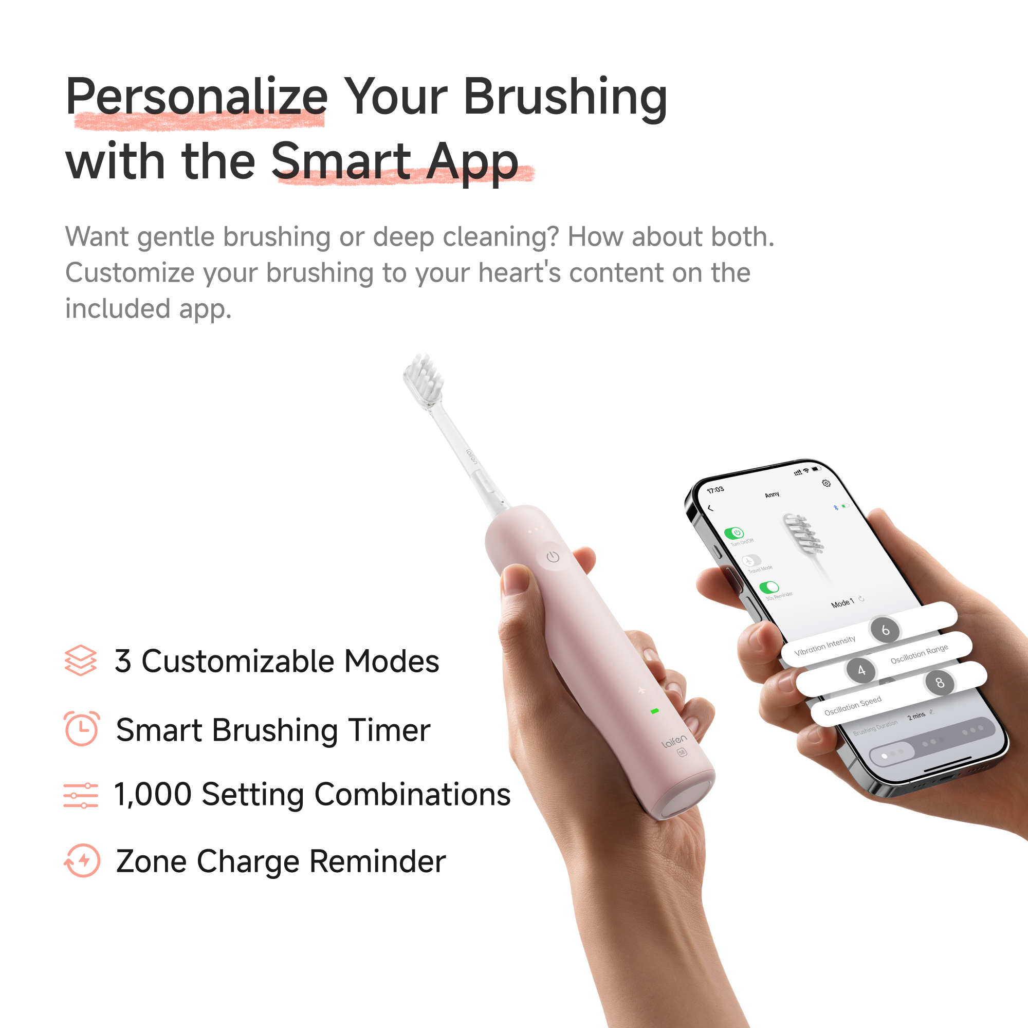 Laifen Wave Special Edition Electric Toothbrush - Matte Pink