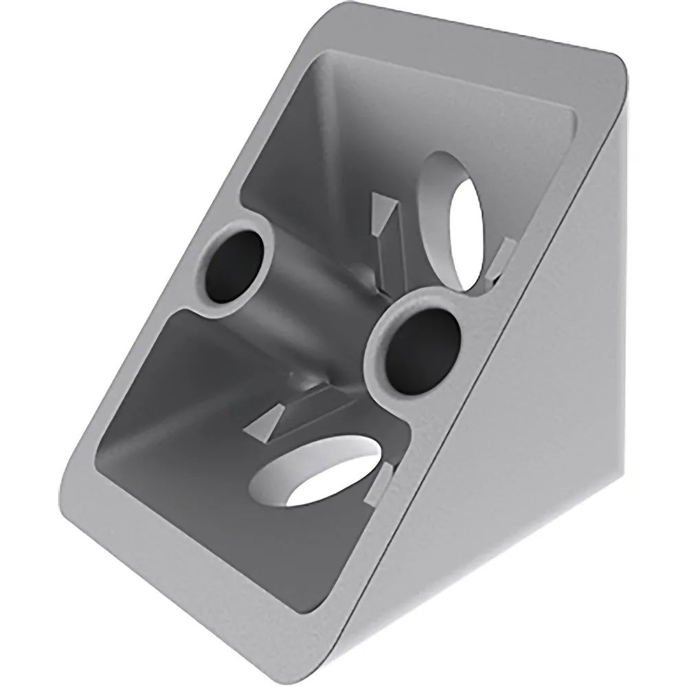 FATH Zinkwinkel I 40 x 40 mm pulverbeschichtet alufarbig inkl. Abdeckkappe Nut 8