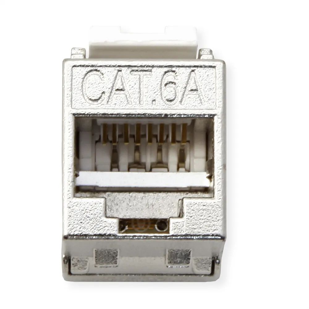 ROLINE Cat.6A (Class EA) Keystone, geschirmt, werkzeuglos, SLIM, extra kurz, silberfarben