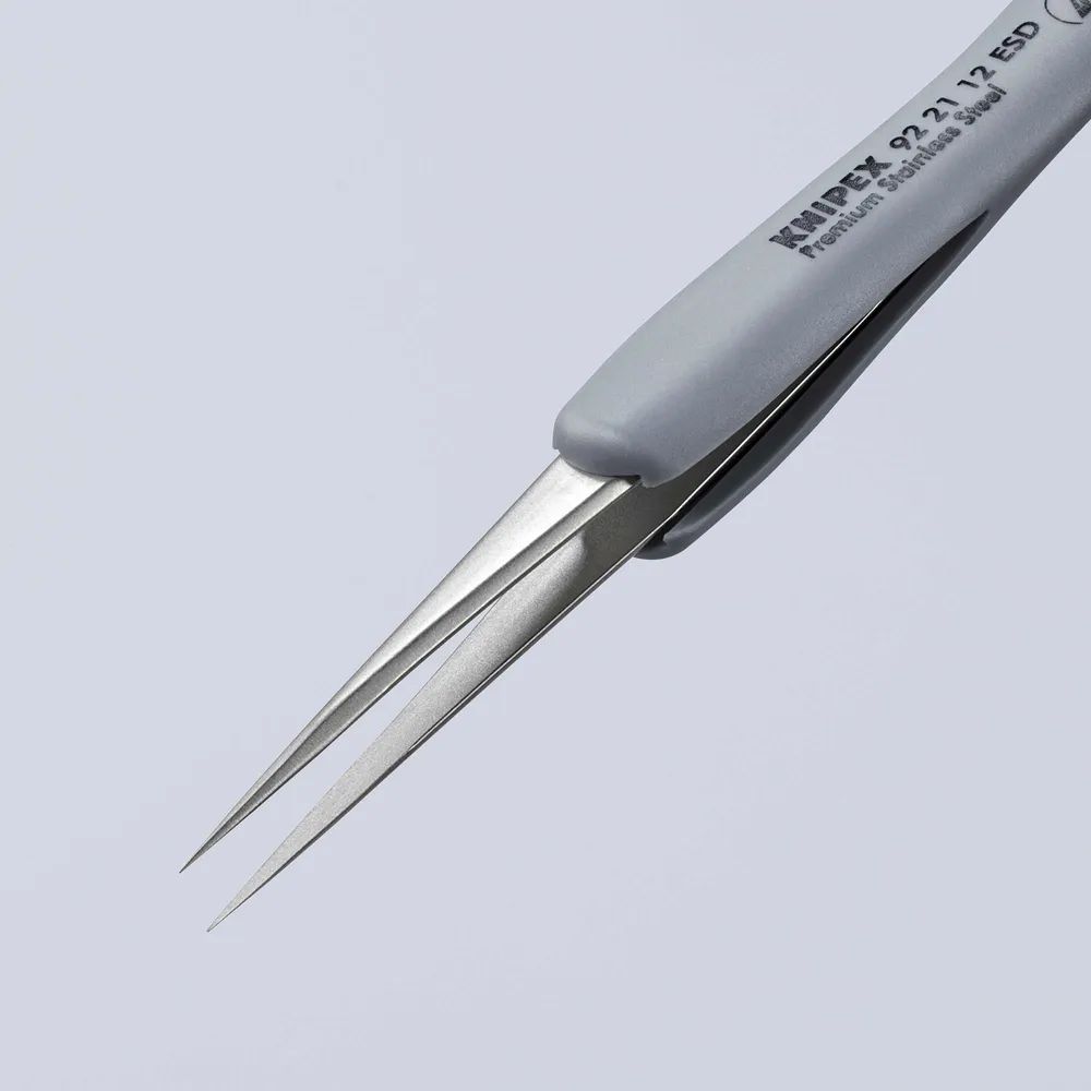 KNIPEX Präzisionspinzette mit gummiertem Griff ESD gummierter Griff 112 mm