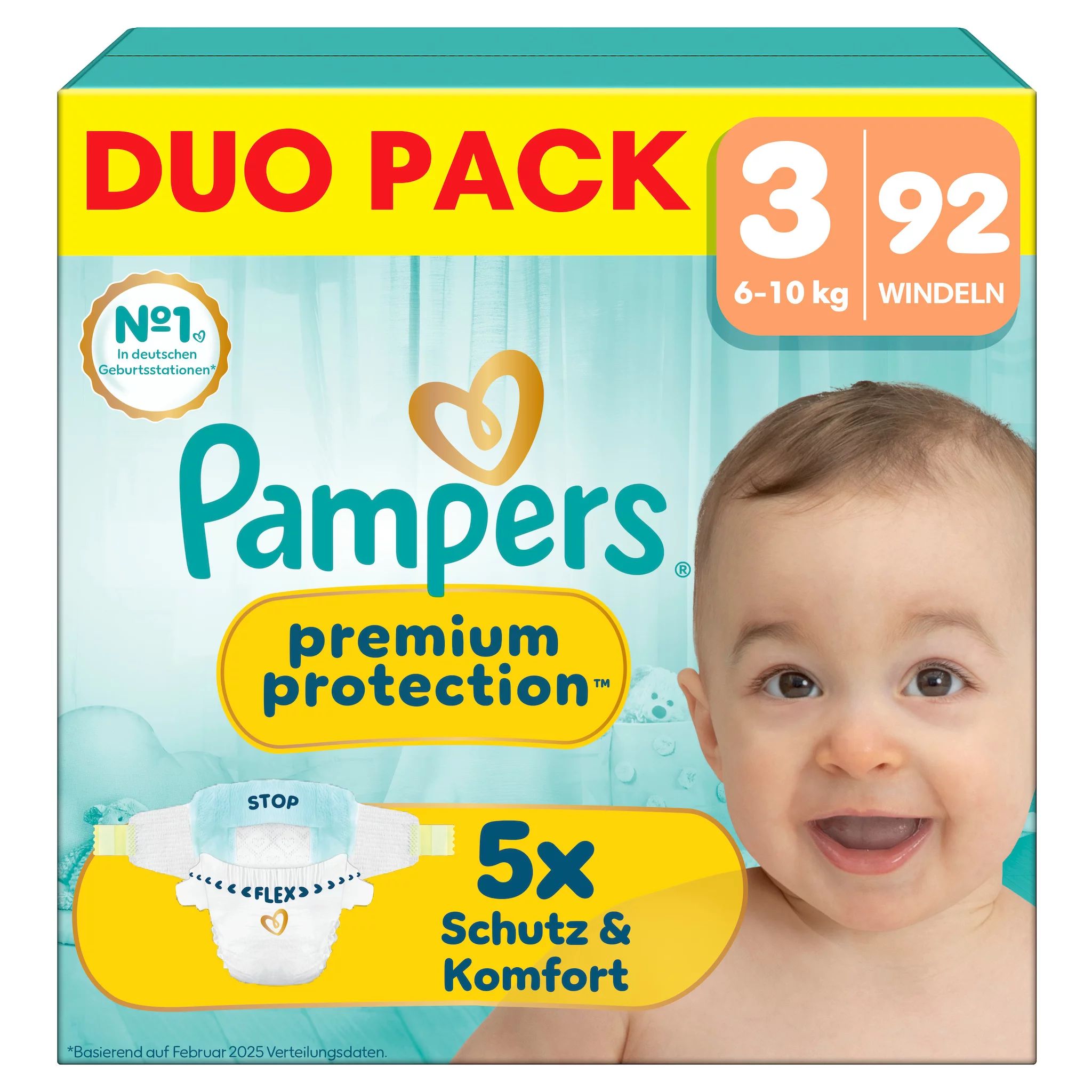 Pampers Premium Protection Gr.3 Midi 6-10kg DuoPack, 92 Stk.